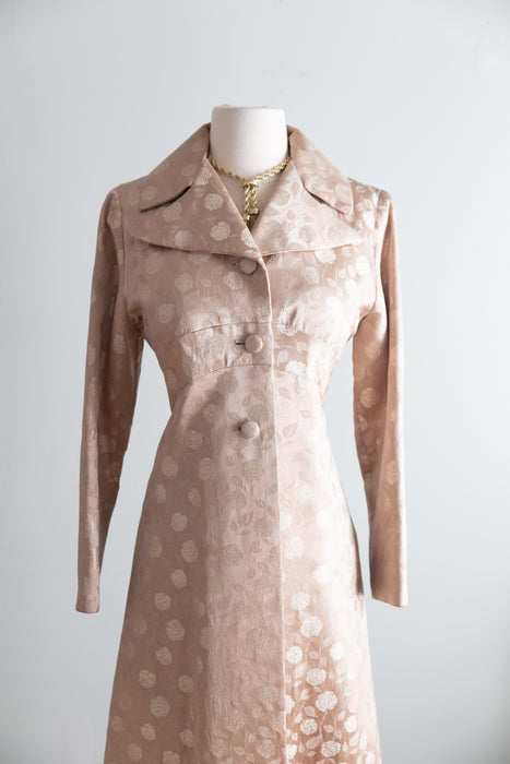 Elegant Early 1960's Silk Brocade Evening Coat / SM