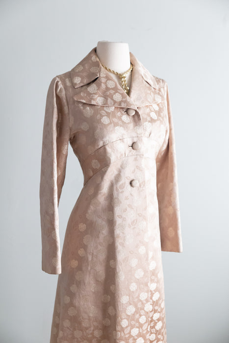 Elegant Early 1960's Silk Brocade Evening Coat / SM