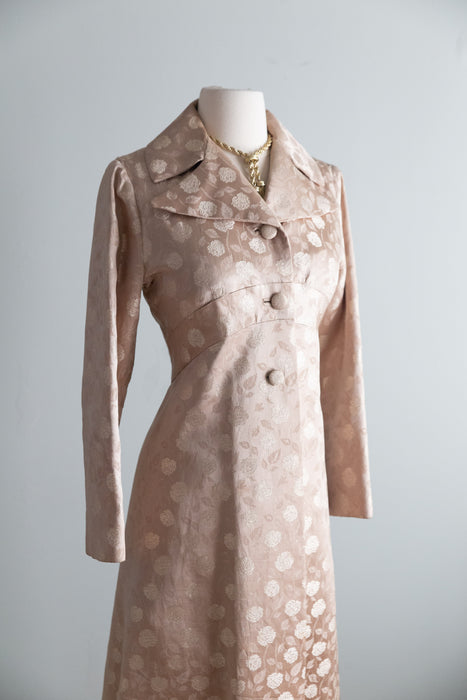 Elegant Early 1960's Silk Brocade Evening Coat / SM