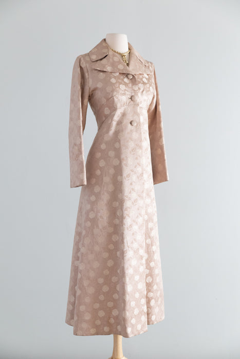Elegant Early 1960's Silk Brocade Evening Coat / SM