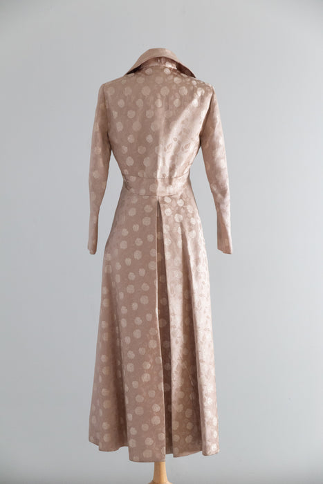 Elegant Early 1960's Silk Brocade Evening Coat / SM