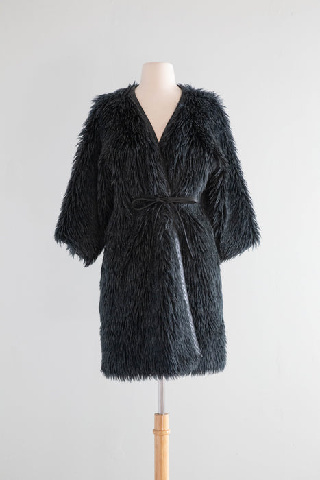 Iconic 1960's Bonnie Cashin Noh Coat With Leather Sash and Trim / SM