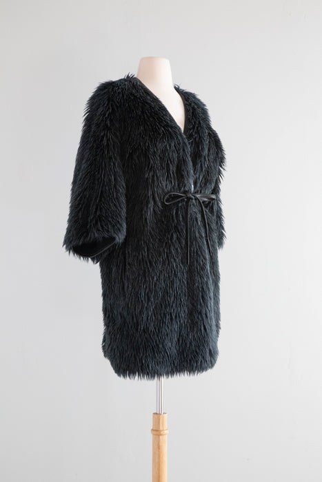 Iconic 1960's Bonnie Cashin Noh Coat With Leather Sash and Trim / SM