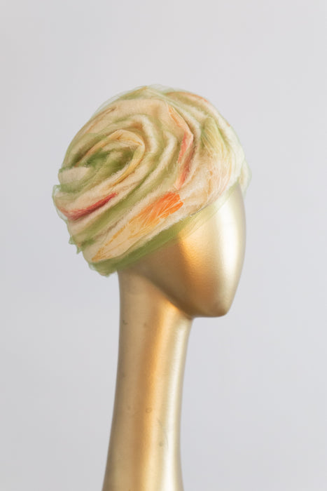 Fabulous 1960's Christian Dior Turban Style Hat With Feathers