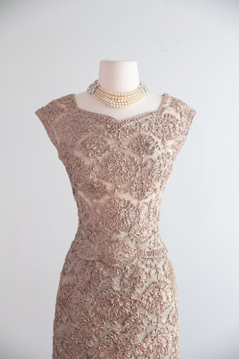 Gorgeous 1960's Mr. Blackwell Nude Illusion Silk and Soutache Three Piece Suit Set / M