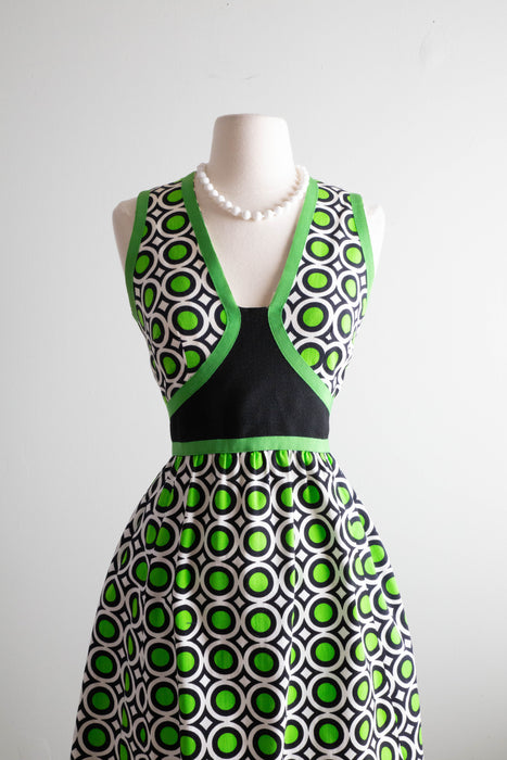 Darling 1960's OP-Art Dress By Shannon Rodgers For Jerry Silverman / Medium