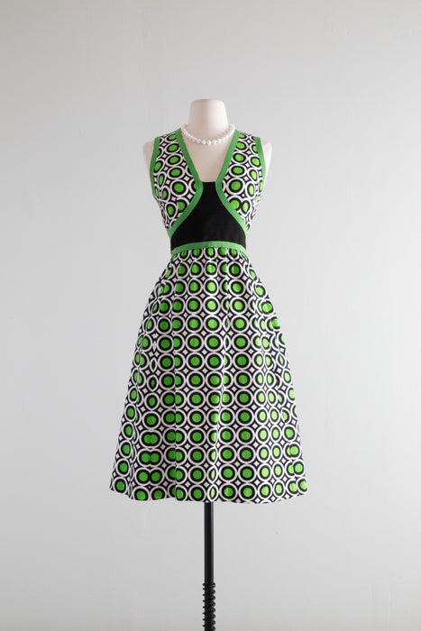 Darling 1960's OP-Art Dress By Shannon Rodgers For Jerry Silverman / Medium