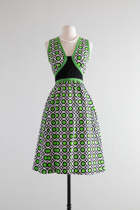 Darling 1960's OP-Art Dress By Shannon Rodgers For Jerry Silverman / Medium