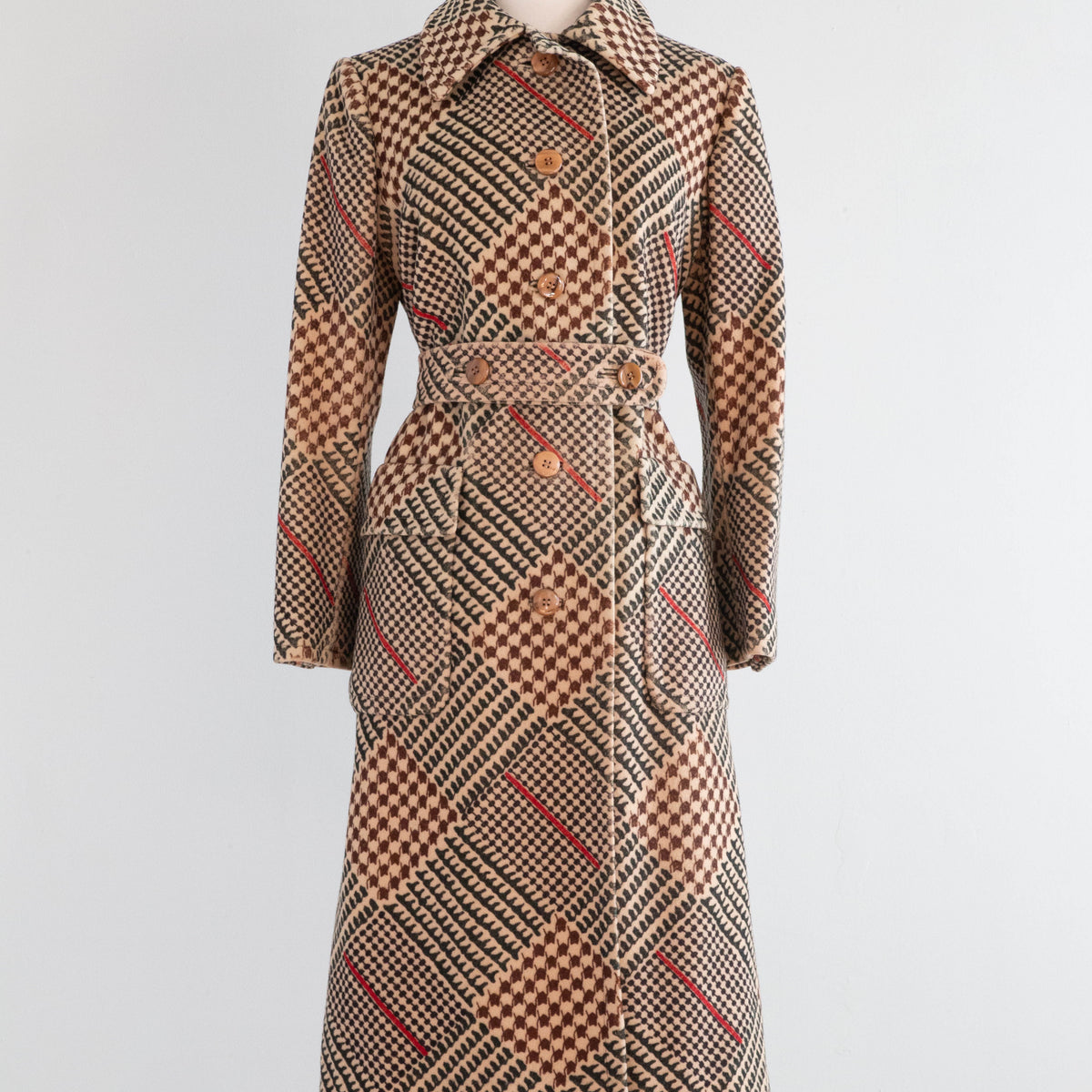 Timeless Luxury 1970's Nina Ricci Wool Trench Coat / Medium