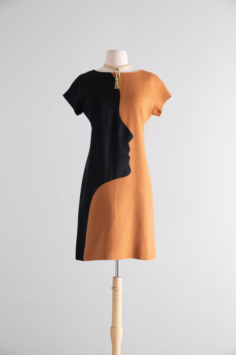 Rare Museum Worthy Silhouette Dress By BH WRAGGE Dated 1970 / ML