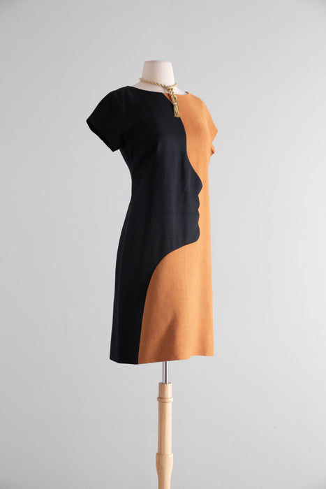 Rare Museum Worthy Silhouette Dress By BH WRAGGE Dated 1970 / ML