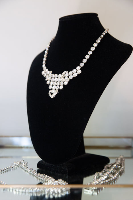 Stunning 1950's Rhinestone Statement Necklace / Choker
