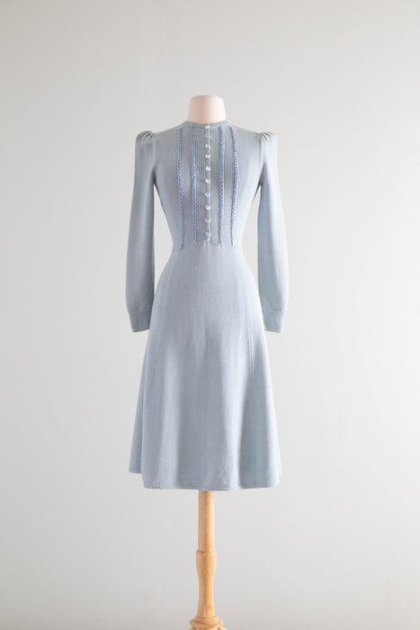 Beautiful Vintage 1970's St. John Knit Dress In Wallis Blue / SM Xtabay Vintage Beautiful Vintage 1970's St. John Knit Dress In Wallis Blue / SM Xtabay Vintage