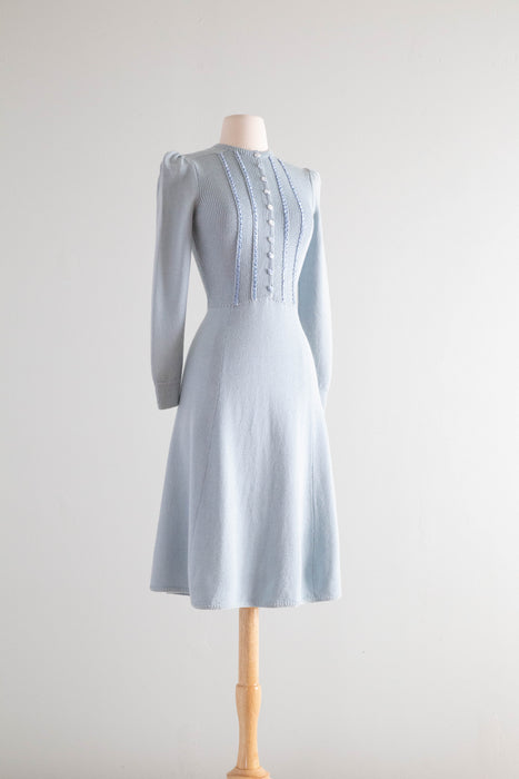 Beautiful Vintage 1970's St. John Knit Dress In Wallis Blue / SM Xtabay Vintage Beautiful Vintage 1970's St. John Knit Dress In Wallis Blue / SM Xtabay Vintage