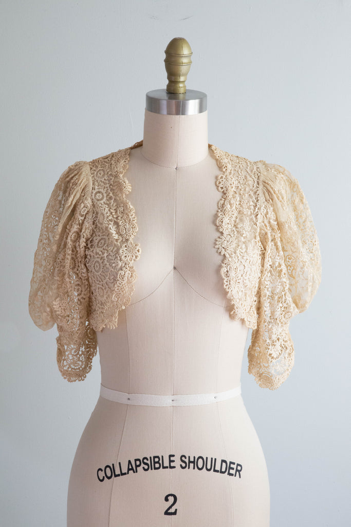Exquisite Hand Tatted Lace Bolero From The 1900's / XS – Xtabay