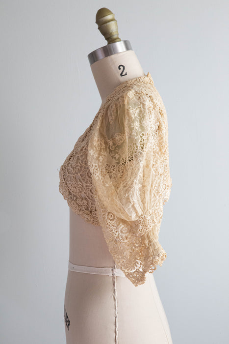 Exquisite Hand Tatted Lace Bolero From The 1900's XS – Xtabay