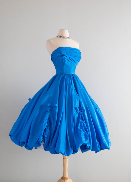 Vintage 1950's Cote D'Azur Blue Formal Dress By Cotillion / Small – Xtabay Vintage