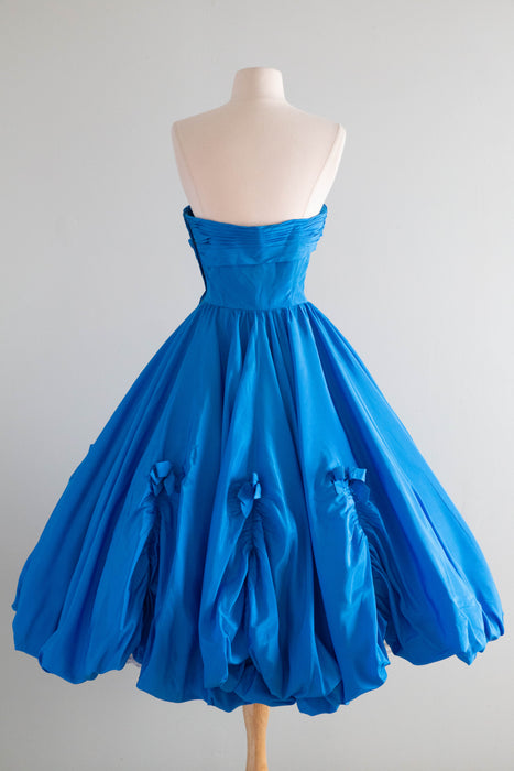 cotillion formal dresses 1950s Cotillion Formals Pale Yellow Tulle Gown With Floral Details Size X-small Small