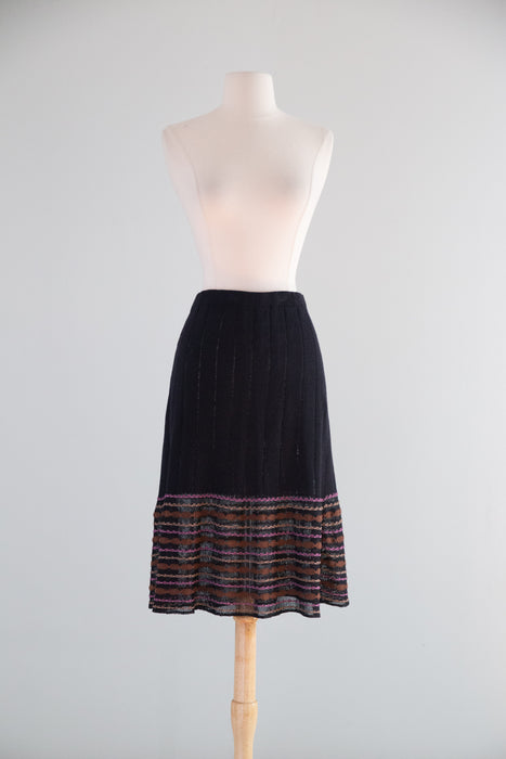 Beautiful 1970's Two Piece Autumnal Knit Set / M