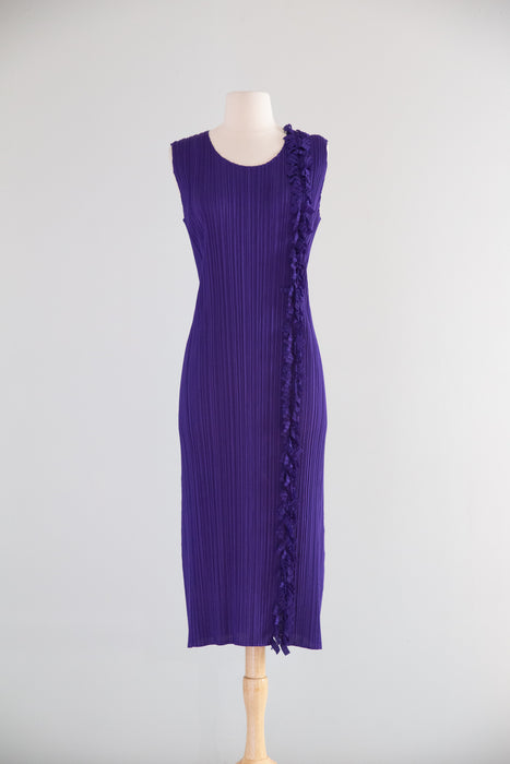 1990's Pleats Please Issey Miyake Purple Fringe Dress / JP5