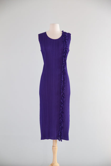 1990's Pleats Please Issey Miyake Purple Fringe Dress / JP5