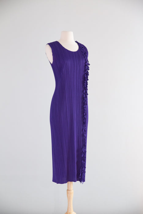 1990's Pleats Please Issey Miyake Purple Fringe Dress / JP5