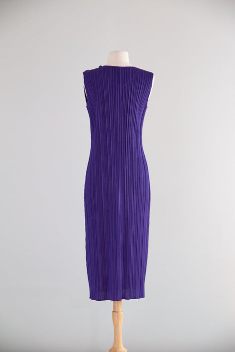 1990's Pleats Please Issey Miyake Purple Fringe Dress / JP5