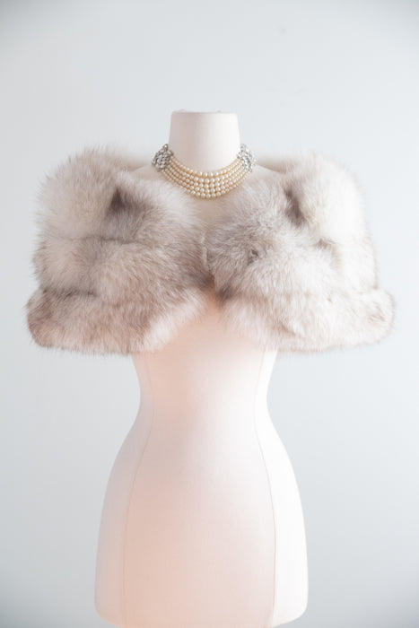 Stunning 1950's Norwegian Silver Fox Wrap / OS
