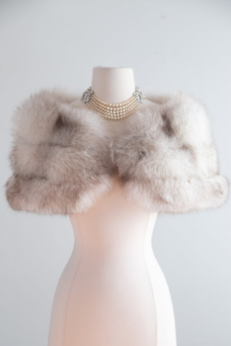 Stunning 1950's Norwegian Silver Fox Wrap / OS
