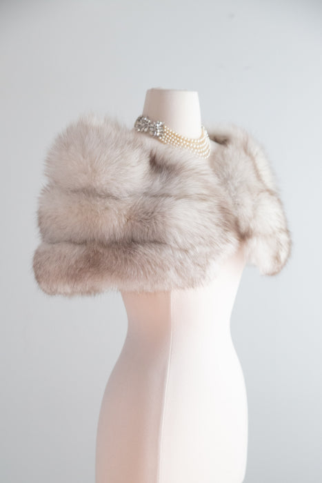Stunning 1950's Norwegian Silver Fox Wrap / OS