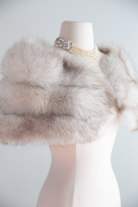 Stunning 1950's Norwegian Silver Fox Wrap / OS