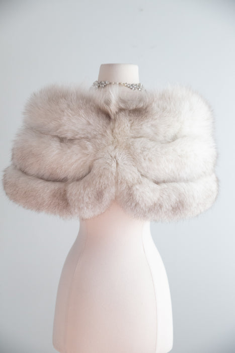 Stunning 1950's Norwegian Silver Fox Wrap / OS