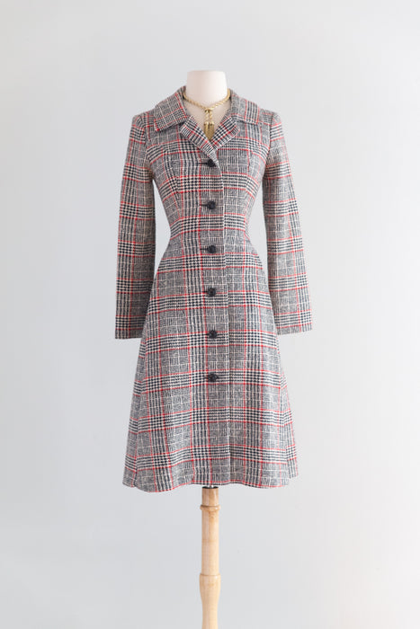 Timeless Chic 1960's I.Magnin Wool Houndstooth Coat / SM