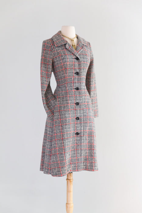 Timeless Chic 1960's I.Magnin Wool Houndstooth Coat / SM