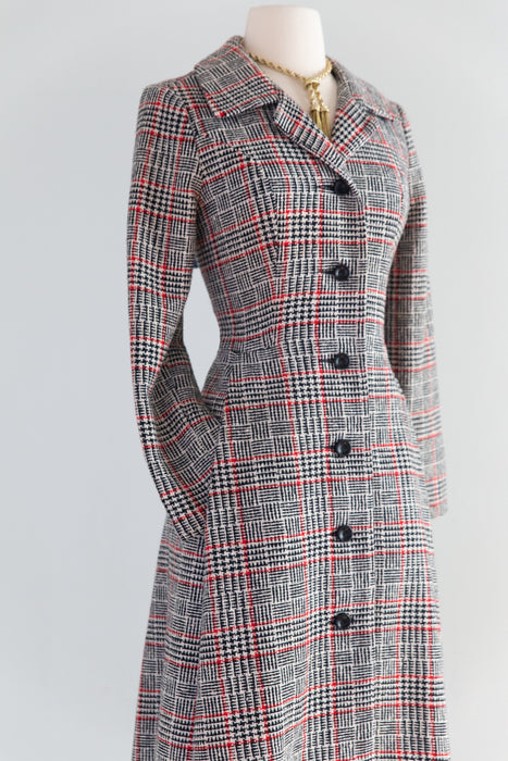 Timeless Chic 1960's I.Magnin Wool Houndstooth Coat / SM