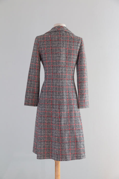 Timeless Chic 1960's I.Magnin Wool Houndstooth Coat / SM
