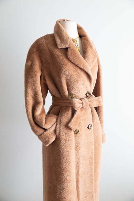 Vintage Italian Alpaca & Cashmere Coat By Cinzia Rocca / ML
