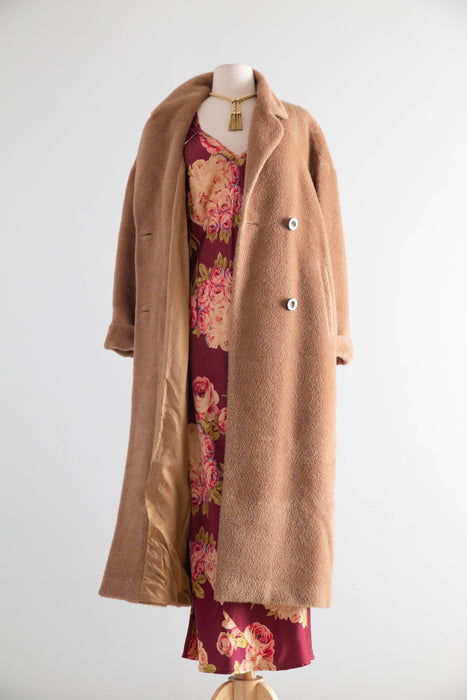 Vintage Italian Alpaca & Cashmere Coat By Cinzia Rocca / ML