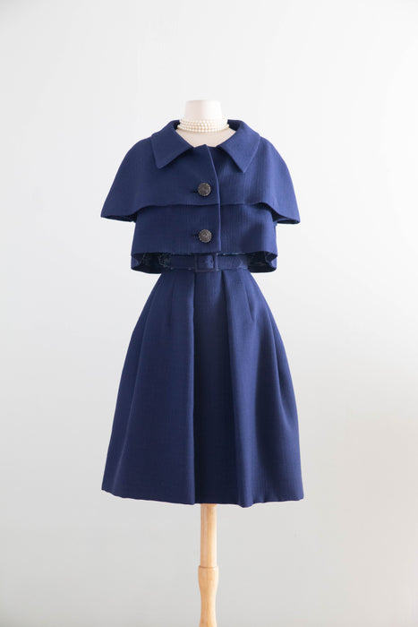 Rare 1960's James Galanos Two Piece Dress And Jacket Set / SM