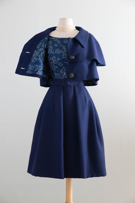 Rare 1960's James Galanos Two Piece Dress And Jacket Set / SM