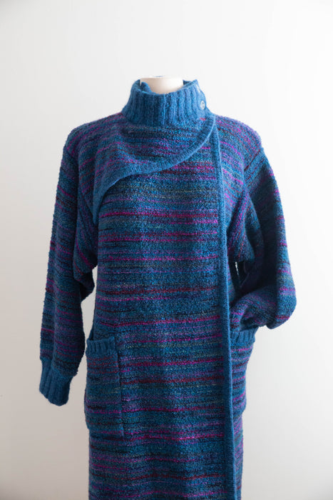 Fabulous 1970's Missoni Wool Knit Cocoon Sweater Coat / ML