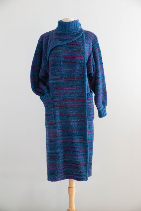 Fabulous 1970's Missoni Wool Knit Cocoon Sweater Coat / ML