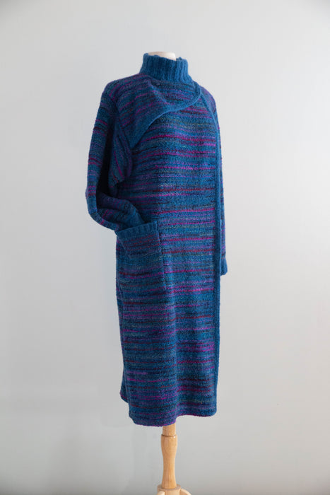 Fabulous 1970's Missoni Wool Knit Cocoon Sweater Coat / ML
