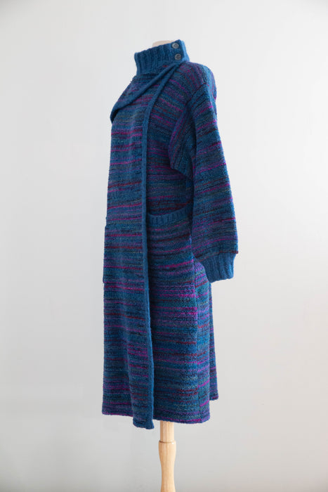 Fabulous 1970's Missoni Wool Knit Cocoon Sweater Coat / ML
