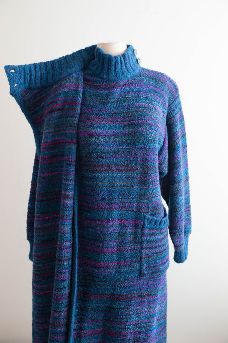 Fabulous 1970's Missoni Wool Knit Cocoon Sweater Coat / ML