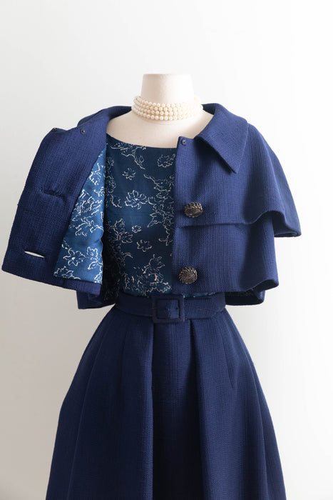 Rare 1960's James Galanos Two Piece Dress And Jacket Set / SM