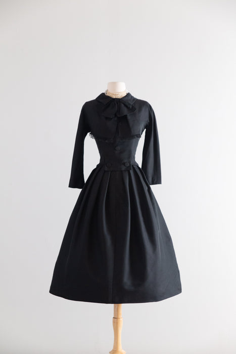 Gorgeous 1950's Harvey Berin Demi Couture Silk Faille Evening Dress / M