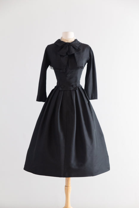 Gorgeous 1950's Harvey Berin Demi Couture Silk Faille Evening Dress / M