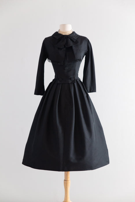 Gorgeous 1950's Harvey Berin Demi Couture Silk Faille Evening Dress / M
