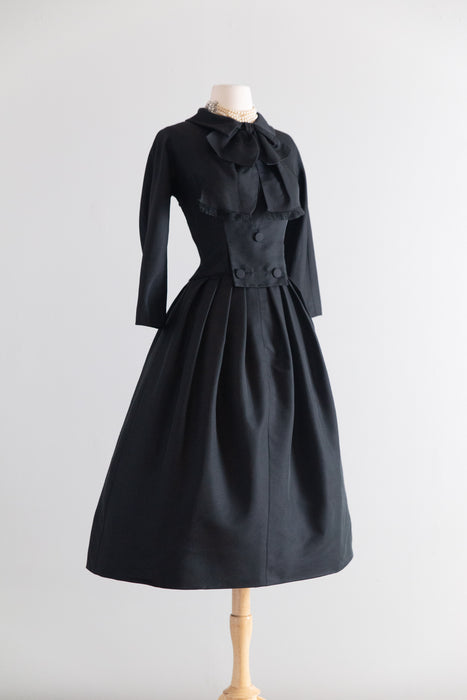 Gorgeous 1950's Harvey Berin Demi Couture Silk Faille Evening Dress / M